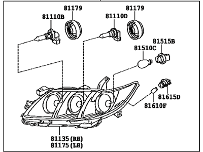 Toyota 81150-06451 Driver Side Headlight Assembly