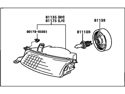 Toyota 81150-06050 Driver Side Headlight Assembly Composite