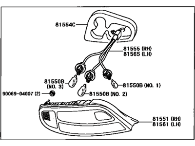 Toyota Solara Back Up Light - 81560-06110