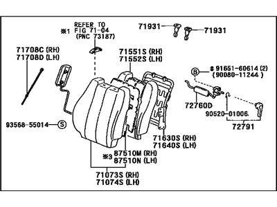 Toyota 71440-AA410-B0 Back Assembly, Front Seat, LH