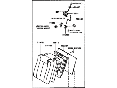 Toyota 71490-06080-B0 Back Assembly, Rear Seat, LH