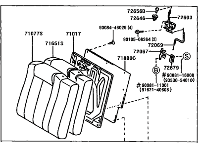 Toyota 71480-AA310-B0 Back Assembly, Rear Seat, RH