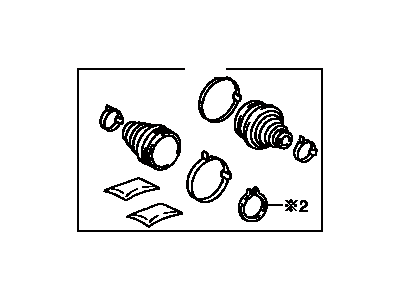 Toyota 04438-06410 Front Cv Joint Boot Kit, In Outboard, Left