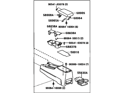 1999 Toyota Solara Center Console Base - 58910-AA011-A0