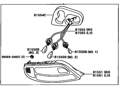 Toyota 81550-06090 Lamp Assy, Rear Combination, RH