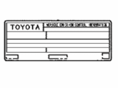 Toyota 11298-37850 LABEL, EMISSION CONT