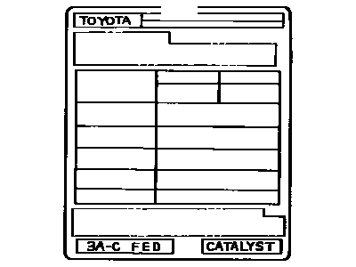 Toyota 11298-3D270 Plate, Emission Control Information