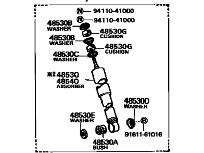 Toyota 48540-16010 Shock Absorber Assembly Rear Left