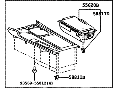 Toyota 58805-06210-E0 Panel Sub-Assy, Console, Upper Rear