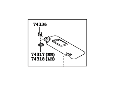 Toyota 74310-06230-B2 Visor Assembly, Right