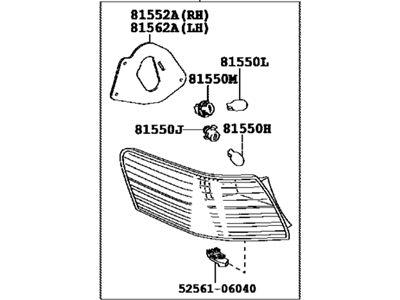 Toyota 81560-06240 Lamp Assy, Rear Combination, LH