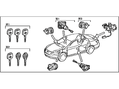 Toyota 69005-06250 Cylinder Set, Lock