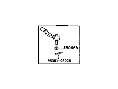 Toyota 45470-09080 Rod Assembly, Tie, LH