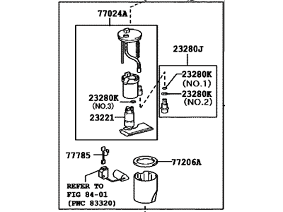 Toyota 77020-06120 Fuel Suction Tube Assembly W/Pump & Gage