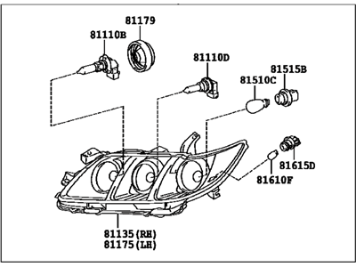 Toyota 81150-06212 Driver Side Headlight Assembly