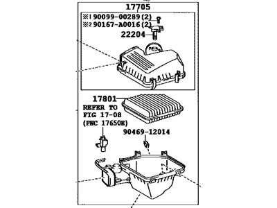 Toyota 17700-AD016 Cleaner Assembly, Air