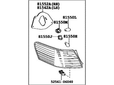 Toyota 81550-06240 Lamp Assy, Rear Combination, RH