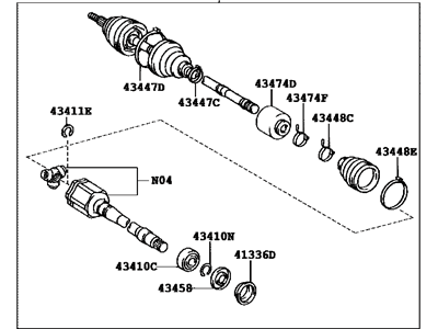 Toyota 43410-06560 Shaft Assembly, Front Drive, Right