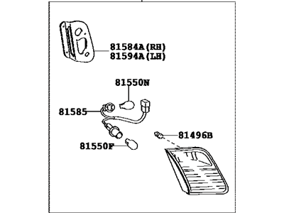 Toyota 81590-06120 Lamp Assy, Rear, LH