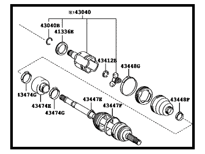 Toyota 43420-12700 Shaft Assembly, Front Drive, Left