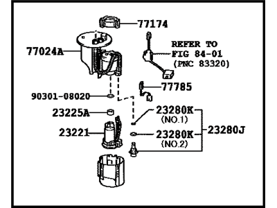 Toyota 77020-12850 Fuel Suction Tube Assembly W/Pump & Gage