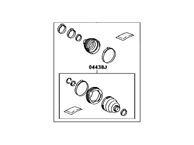 Toyota 04428-12780 Front Cv Joint Boot Kit, In Outboard, Left