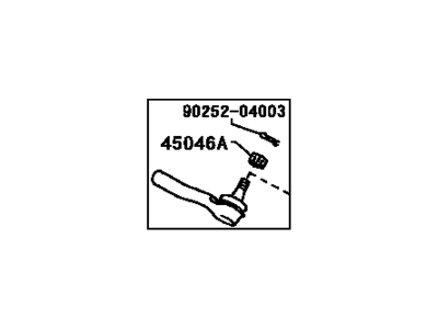 Toyota 45047-69115 Tie Rod End Sub-Assembly, Left