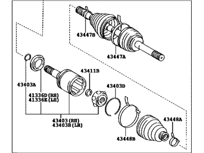 1998 Toyota Land Cruiser Axle Shaft - 43430-60020