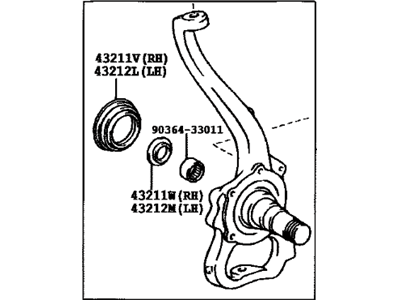 Toyota 43201-60020 Knuckle, Steering, RH