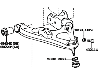 Toyota 48640-60010 Front Suspension Lower Control Arm Assembly Left