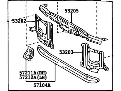 2004 Toyota Land Cruiser Radiator Support - 53201-60072