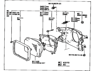 1985 Toyota Corolla Headlight - 81150-80314