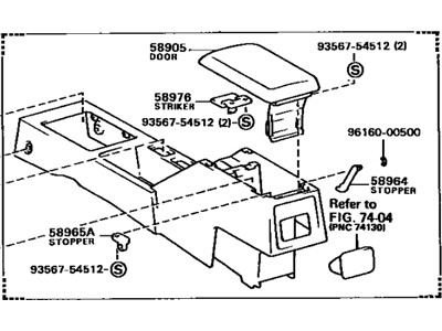 Toyota 58901-12090-06 Box Sub-Assy, Console, Rear