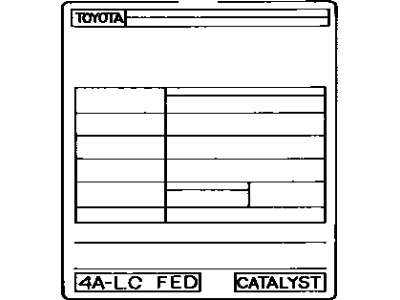 Toyota 11298-16101 Plate, Emission Control Information