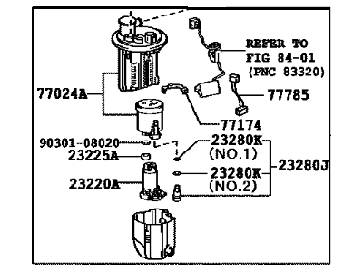 2017 Toyota Prius V Fuel Pump - 77020-47111