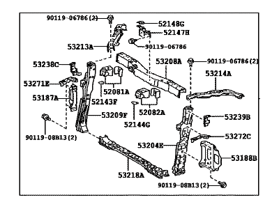 2012 Toyota Prius V Radiator Support - 53201-47050