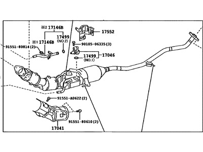 2013 Toyota Prius V Exhaust Pipe - 17410-37551