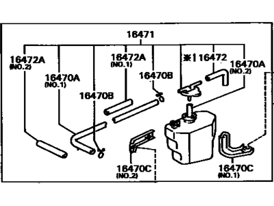 1994 Toyota Paseo Coolant Reservoir - 16470-11100