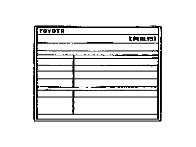 Toyota 11298-3D510 Plate, Emission Control Information