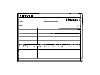 Toyota 11298-3D662 Plate, Emission Control Information