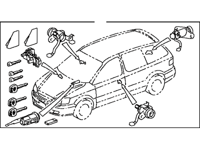 Toyota 69005-45100 Cylinder Set, Lock