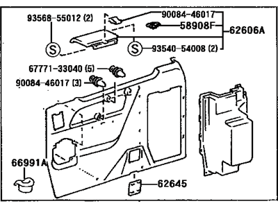 Toyota 62640-08040-E0 Panel Assy, Quarter Trim, Rear LH