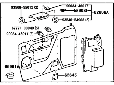 Toyota 62640-08010-B0 Panel Assy, Quarter Trim, Rear LH