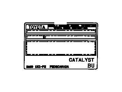 Toyota 11298-20370 Plate, Emission Control Information