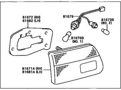 Toyota 81680-08020 Lamp Assy, Back Up, LH