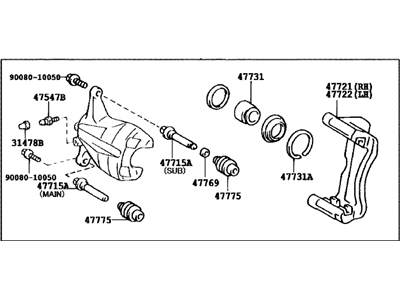 Toyota 47750-08010 Cylinder Assy, Disc Brake, LH