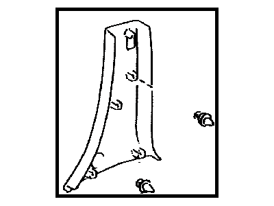 Toyota 62414-08020-B0 Garnish, Center Pillar, Lower LH