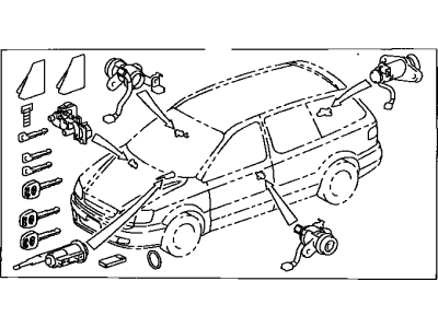 Toyota 89708-45010 Cylinder Set, Lock W/Transponder Key Transmitter