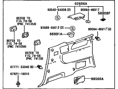 Toyota 62520-08010-E0 Panel Assy, Quarter Trim, Front LH