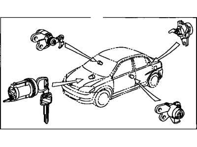 2002 Toyota Echo Ignition Lock Cylinder - 69005-52490